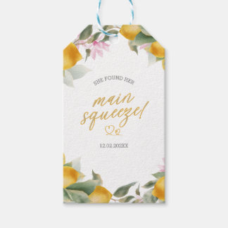 Budget Main Squeeze Lemon Wreath Bridal Shower Geschenkanhänger