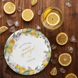 Budget Main Squeeze Lemon Wreath Bridal Shower Pappteller