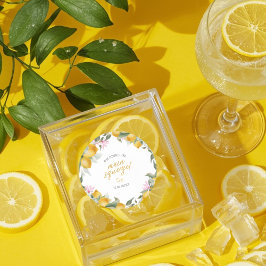 Budget Main Squeeze Lemon Wreath Bridal Shower Runder Aufkleber