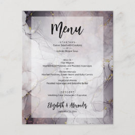 Budget Marble Wedding Menu Flyer