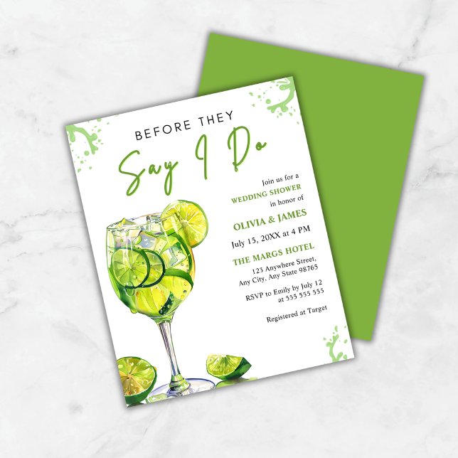 Budget Margarita Wedding Couple Dusche Einladung (Budget Margarita Wedding Couple's Shower Invitation )