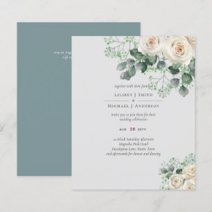 Budget Mariage Feuille de White Roses Sage Eucalyp