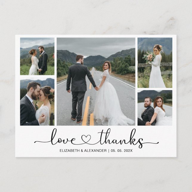 Budget Mariage Merci 5 Photo Collecte Carte postal (Devant)