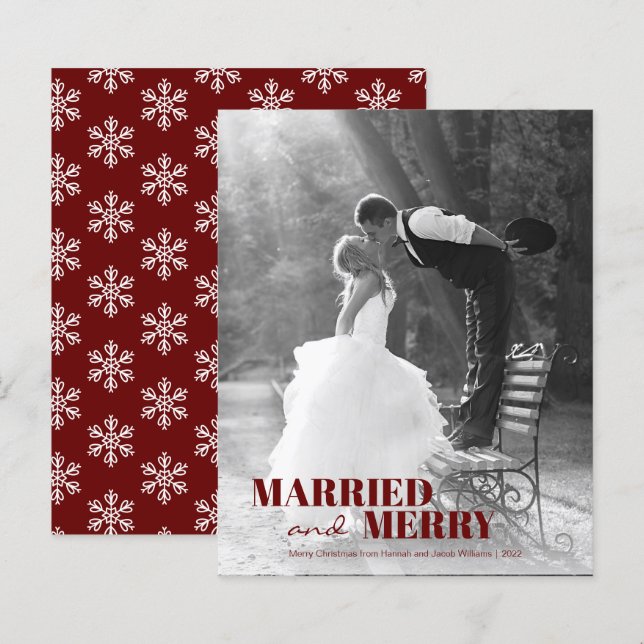 Budget Marié marié nouveau marié et carte de Noël  (Devant / Derrière)