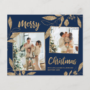 Budget Marine Gold Feuilles 2 Photo Carte de Noël