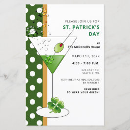 Budget Martini St Patricks Day Party Einladung