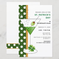 Budget Martini St Patricks Day Party Einladung