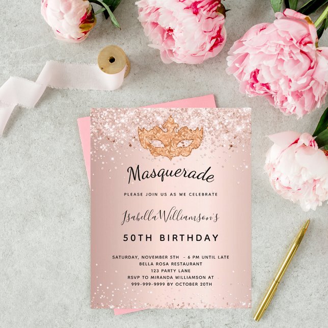 Budget Masquerade Rose Gold Glitzer Geburtstag (Von Creator hochgeladen)
