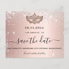 Budget Masqueron Party Rose Gold Save the Date