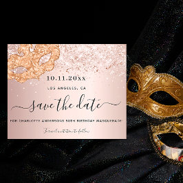 Budget Masqueron Party Rose Gold Save the Date