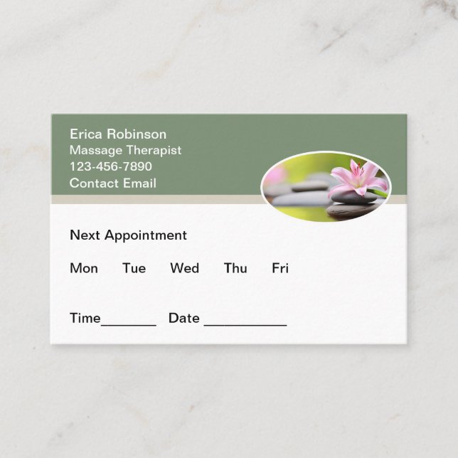 Budget Massage Therapie Ernennung Visitenkarten Terminkarte (Vorderseite)