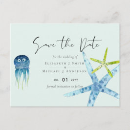 BUDGET Meereswelt Beach Ocean Wedding Save the Dat Postkarte