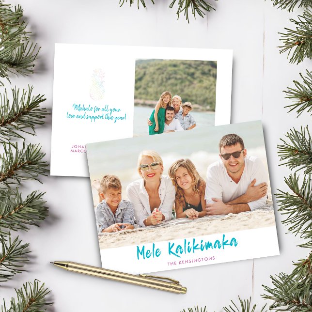 Budget Mele Kalikimaka Weihnachtsfeiertag Foto (Budget Mele Kalikimaka Christmas Holiday Photo Cards)
