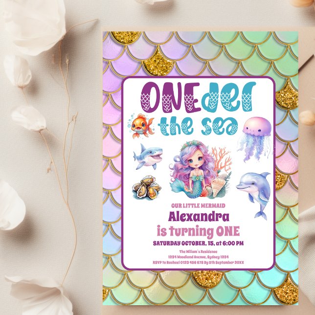 Budget Mermaid 1. Geburtstag Party Flyer (Von Creator hochgeladen)