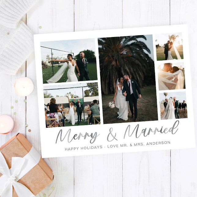 Budget Merry & Verheiratet Silver Multi Foto Flyer (Von Creator hochgeladen)
