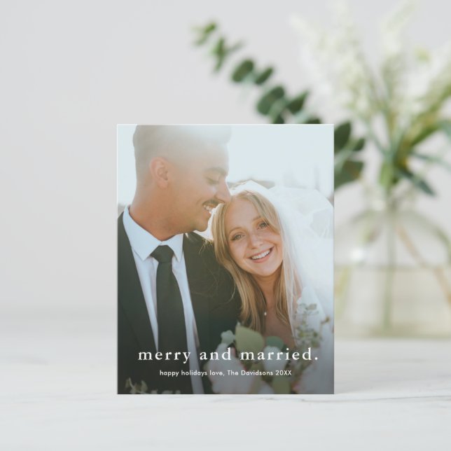 Budget Merry Verheiratet Wedding Foto Weihnachtska (Stehend Vorderseite)
