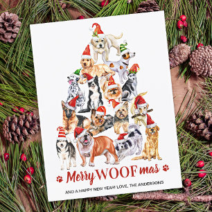 Budget Merry Woofmas Amoureux des chiens Carte pos