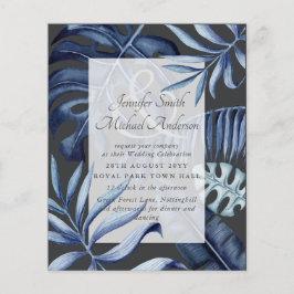 Budget Midnight Blue Leaf Wedding Ampersand