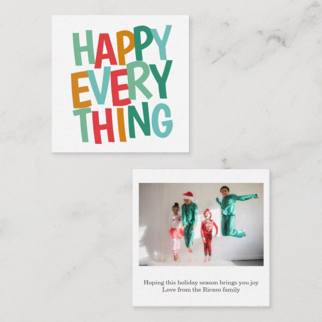 Budget MINI Personalisiert Foto Weihnachten Mitteilungskarte (Vorne/Hinten)