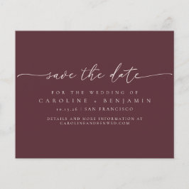 Budget Minimal Burgundy Script Hochzeitdatum Geret