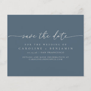 Budget Minimal dunkelblaue Script Hochzeitdatum Ge