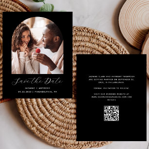 Budget Minimal Foto Arch QR Schwarz Save the Date