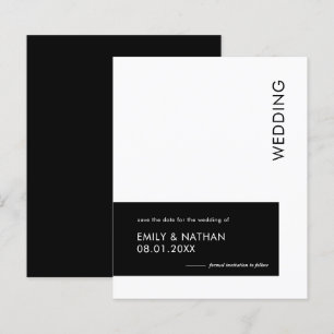 Budget Minimal Geo Bold Schwarz-weiß Save the Date
