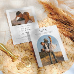 Budget Minimal Initials Boho Arch 2 Foto Hochzeit<br><div class="desc">Feiern Sie Ihre Liebe mit Freunden und Familie mit diesen eleganten Foto Hochzeitseinladungen. Dieses moderne und minimalistische Hochzeitsdesign besticht durch zwei eigene Fotos. Oben auf der Karte sind die Initialen des Paares in klassischen Serifenreihen-Hauptstädte geschrieben, mit einem schönen Skriptkalligraphie-Ampere zwischen den beiden. Unten wird der Hochzeitstag in chic serif kursiv...</div>