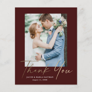 Budget Minimal Script Foto Hochzeit Danke Karte