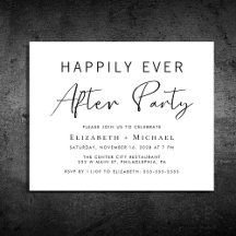 Budget Minimal Wedding After Party Invitation