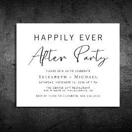 Budget Minimal Wedding After Party Invitation