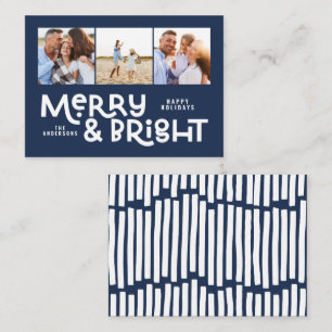 Budget minimale Typografie 3 Foto Weihnachten Mitteilungskarte