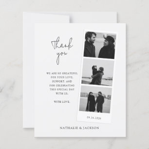 BUDGET Minimales Drei-Foto-Streifen-Paar-Hochzeit