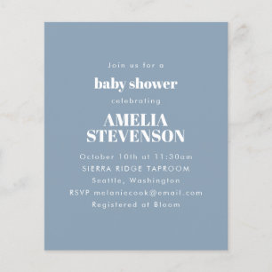 Budget-Minimalist-Einladung zur Babyparty in Staub