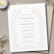 Budget Minimalist Floral Cross Confirmation