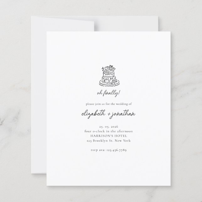 Budget-Minimalist Oh Endlich Skript Hochzeit (Vorderseite)