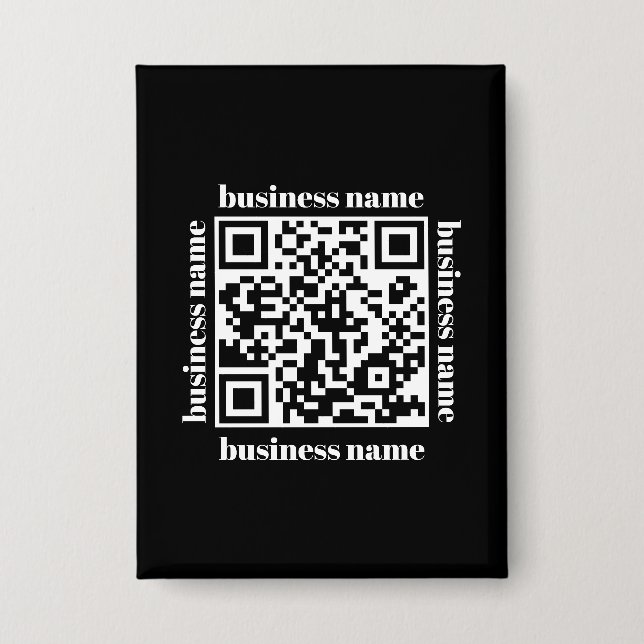 budget minimalist QR Code Business Keychain Button (Vorderseite)