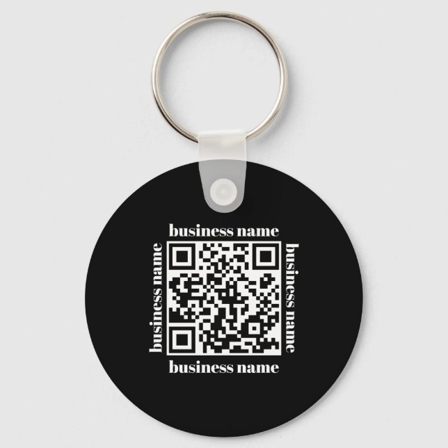 Budget-Minimalist-QR-Code-Geschäftsschlüsselanhäng Schlüsselanhänger (Vorderseite)