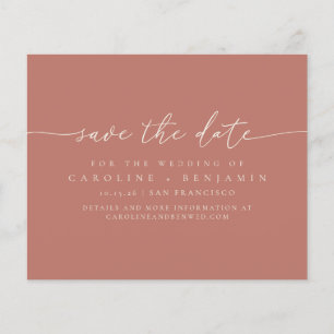 Budget-Minimalist Terrakotta-Script Save-the-Date-