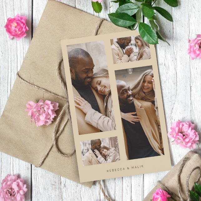 Budget Minimalist Trendy Collage Wedding 4 Photos (Von Creator hochgeladen)