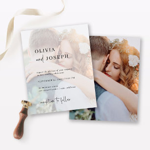 Budget-Minimalist   Zweifoto-Hochzeitseinladung Flyer