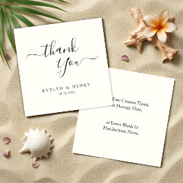 Budget Minimalistisch Black Script Wedding Vielen  Mitteilungskarte