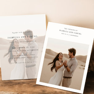 Budget Minimalistisch Boho 2 Foto Hochzeit Einladu