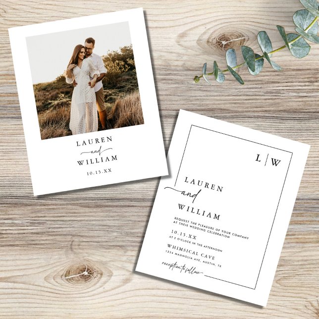 Budget Minimalistisch Boho Foto Wedding Flyer (Von Creator hochgeladen)