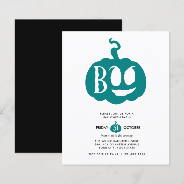 BUDGET Minimalistisch BOO Halloween-Bash-Party (Vorne/Hinten)