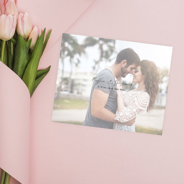 Budget Minimalistisch Chic Foto H Save the Date Flyer (Von Creator hochgeladen)