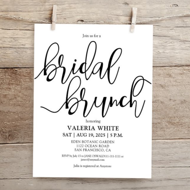 Budget Minimalistisch Elegant Bridal Brunch Einlad (Von Creator hochgeladen)