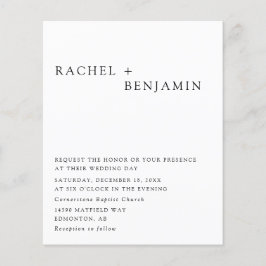 Budget Minimalistisch Elegante Hochzeit Schwarz-we