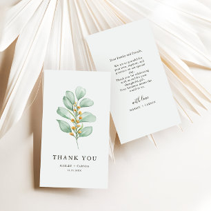Budget Minimalistisch Green Foliage Vielen Dank Mitteilungskarte