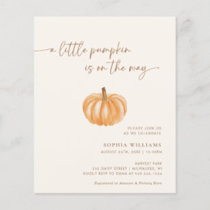 BUDGET Minimalistisch Kleine Pumpkin Baby Dusche Flyer